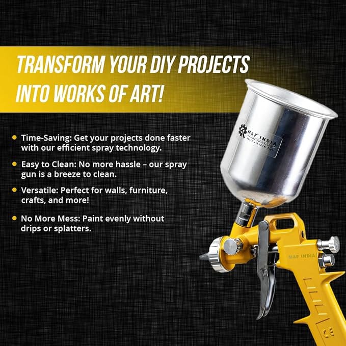 400 ml Capacity Air Spray Gun, 1.5 mm Nozzle with Stainless Steel Cup (ASG4002) 5
