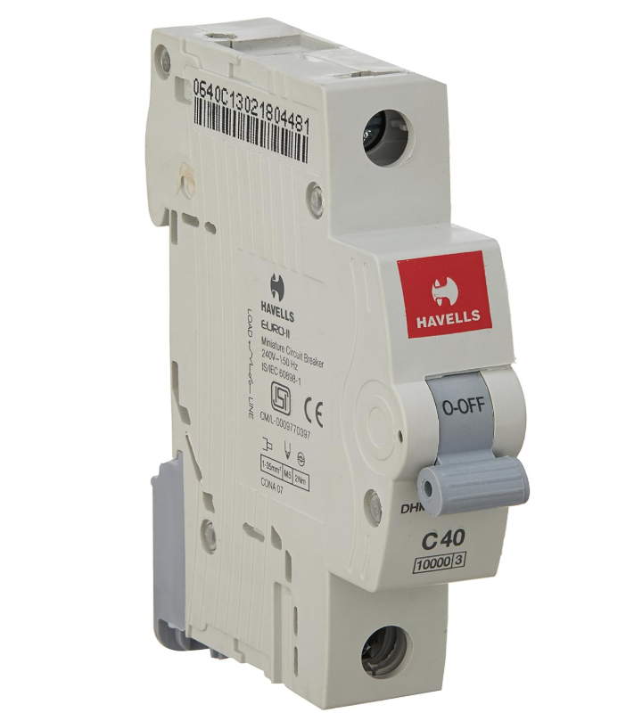 Havells 40A SP 10kA MCB Euro II DHMGCSPF040 4