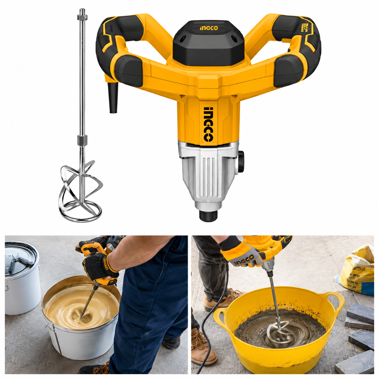 1400 Watt Electric Paint Mixer with Accessories, 750 RPM  3