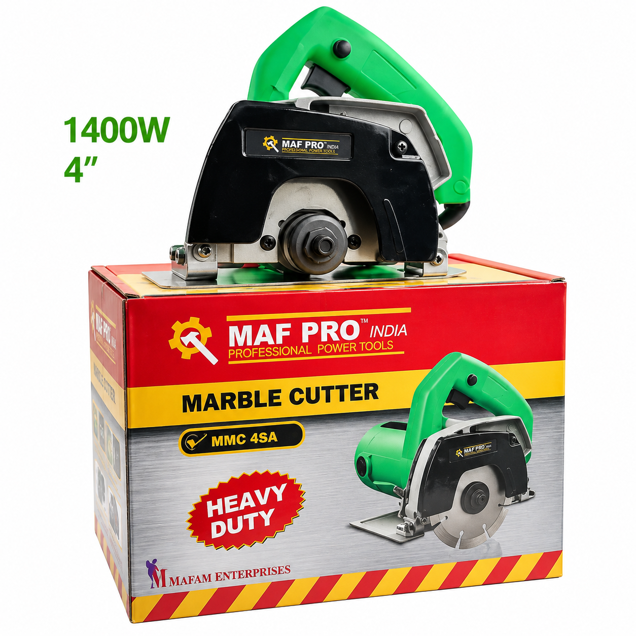 1050W 110mm 4" Marble & Tile Cutter Adjustable Depth Bevel Green Handheld Saw 4