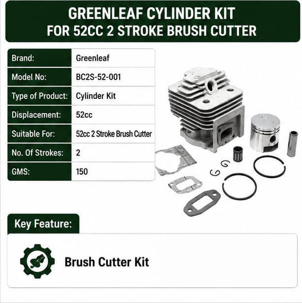 Greenleaf Cylinder Kit for 52cc 2 Stroke Brush Cutter (BC2S-52-001) 3