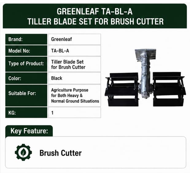 Greenleaf Left & Right Flat Type Tiller Blade Set for Brush Cutter (TA-BL-A) 3