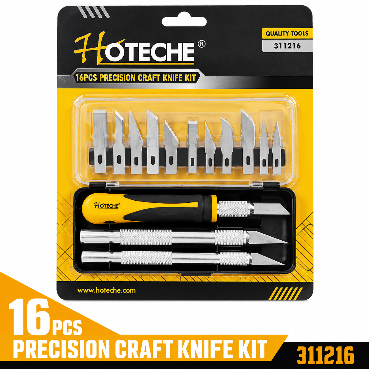16 Pcs SK5 Steel Blade Precision Craft Utility Knife Hobby Tool Kit Set 311216 4