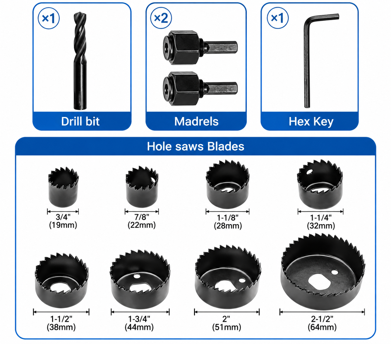 Premium Quality Circular Hole Saw 11 Pcs Set(Pack-1 Pcs)  2