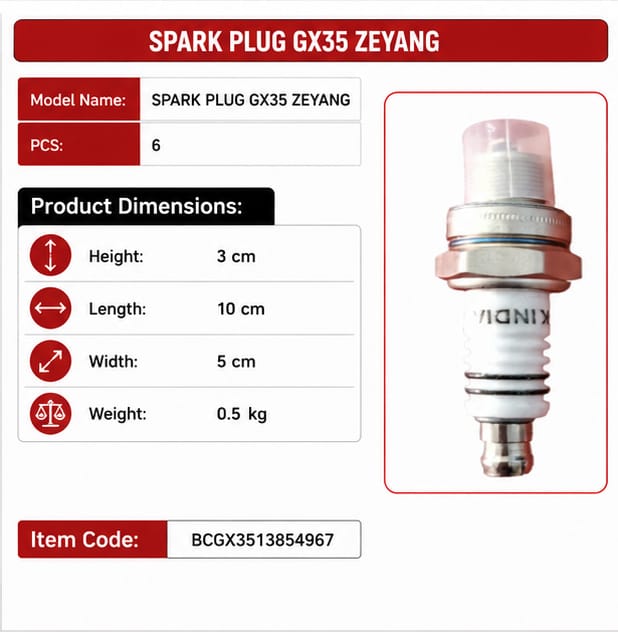 SPARK PLUG GX35 ZEYANG(Spark Plug For Honda 4 Stroke GX-35 Engine Brush Cutter ) 3