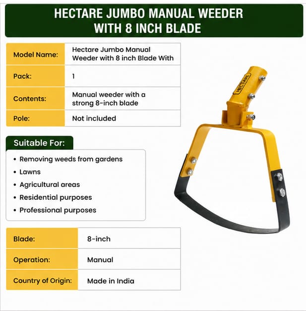 Hectare Jumbo Manual Weeder with 8 inch Blade Without Pole(Hectare Jumbo Manual Weeder with 8 inch Blade With) 3
