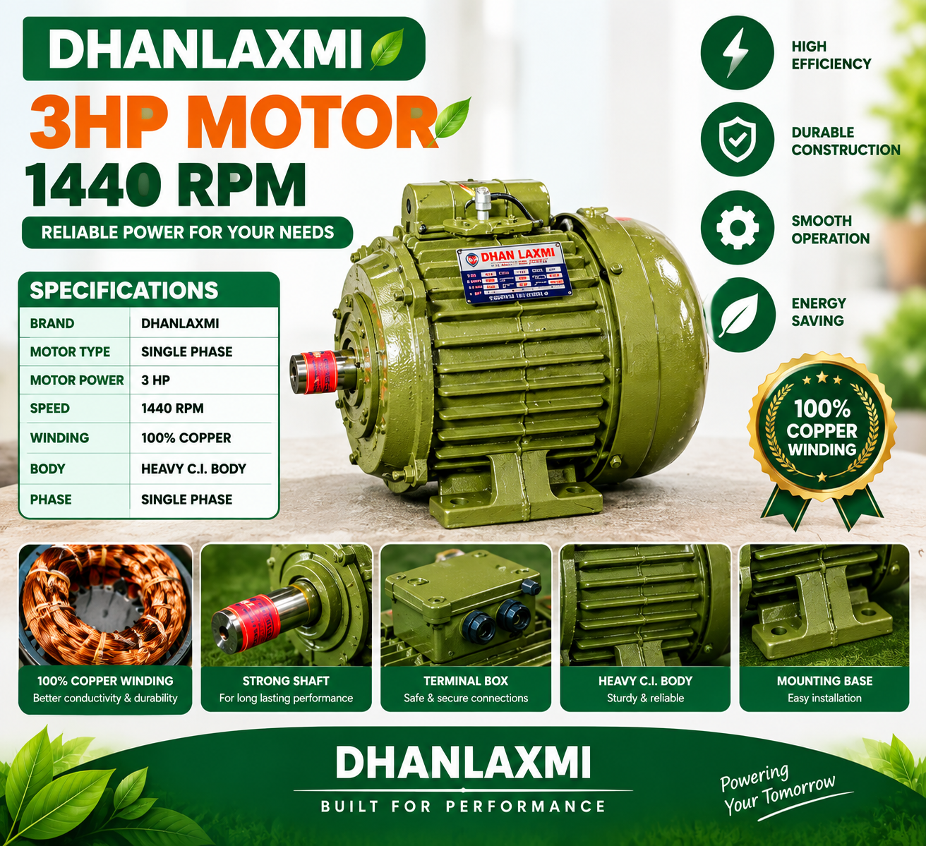 3HP MOTOR 1440 RPM 3