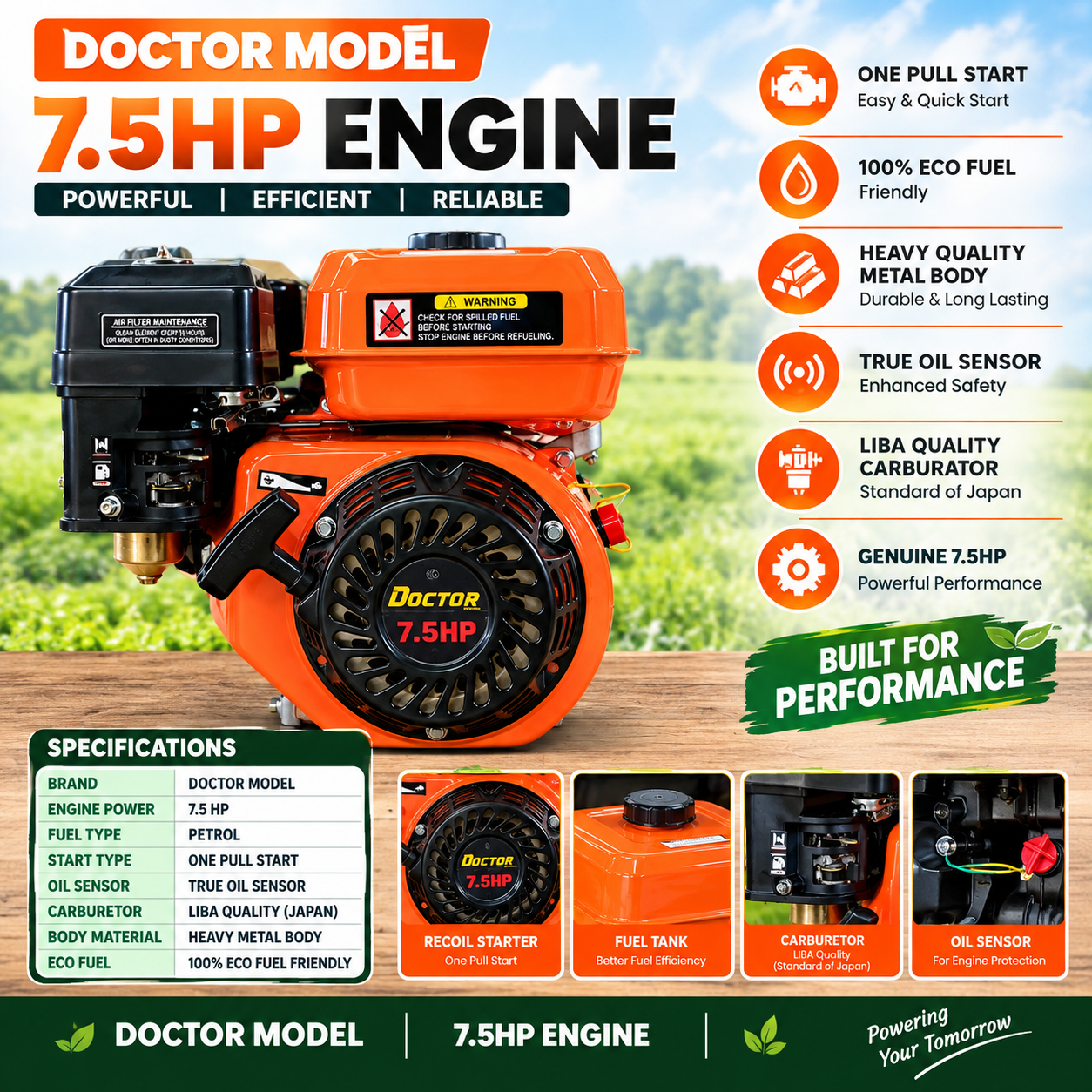 Babjee Agro's Doctor Model 7.5 HP engine with Dhanlaxmi HTP pump for farming and spraying 3