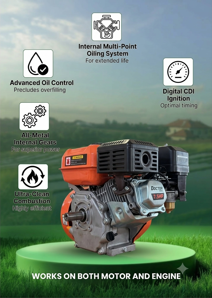 Babjee Agro's Doctor Model 7.5 HP engine with Dhanlaxmi HTP pump for farming and spraying 2