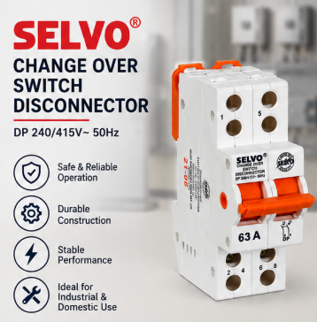SELVO 63A Double Pole Mini Changeover Switch Disconnector 2