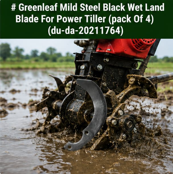 Greenleaf Mild Steel Black Wet Land Blade for Power Tiller (Pack of 4) (DU-DA-20211764) 2