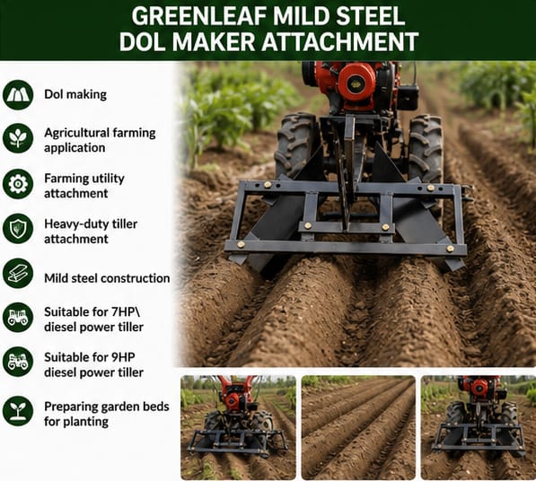 Greenleaf Mild Steel Dol Maker Attachment for 7 & 9HP Diesel Power Tiller (DU-DA-20211746) 4