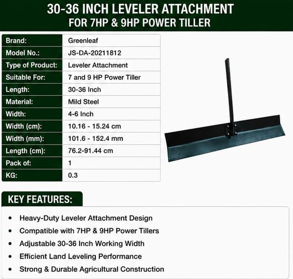 Greenleaf 30-36 inch Leveler Attachment for 7 & 9HP Power Tiller (JS-DA-20211812) 3