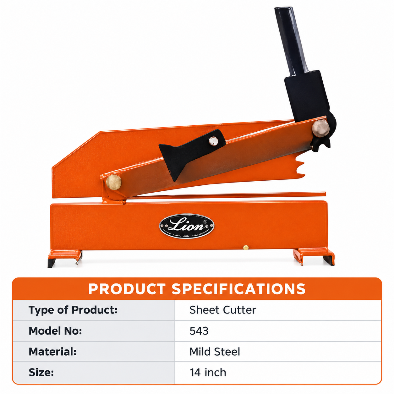 Lion Sheet Cutter Medium 35.56 cm (14 Inch) Mild Steel, 543 2