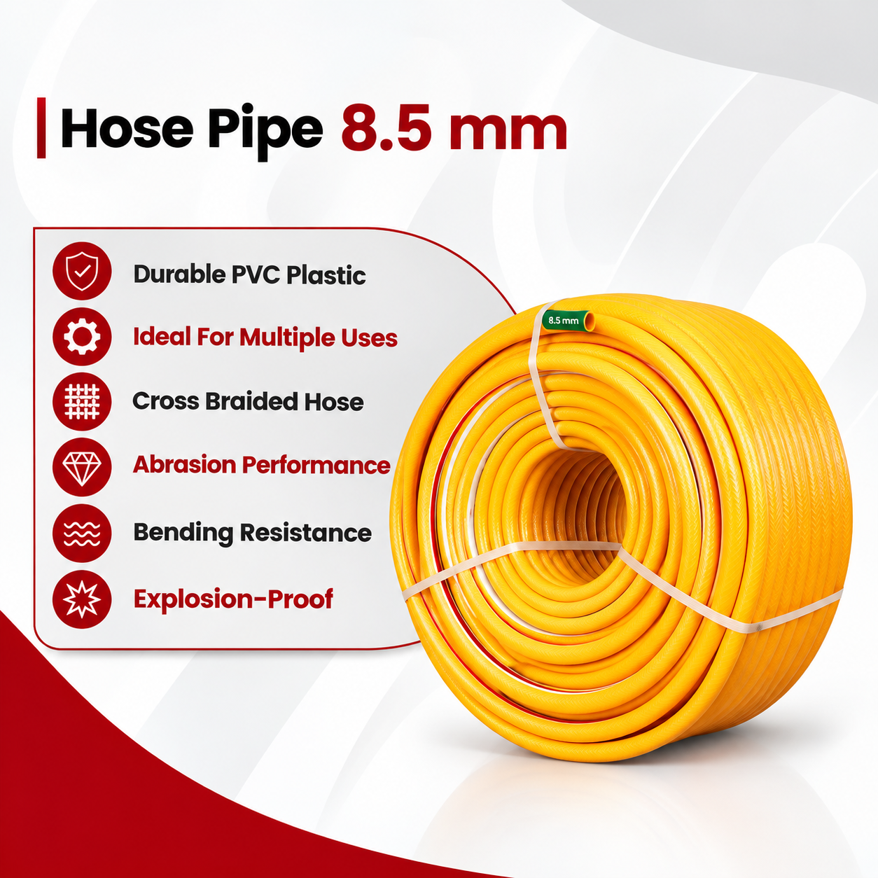 Yushung Gold 8.5mm 7 Layer Yasung Hose Pipe for Agriculture & Garden Uses(Size-50 Meter) 3