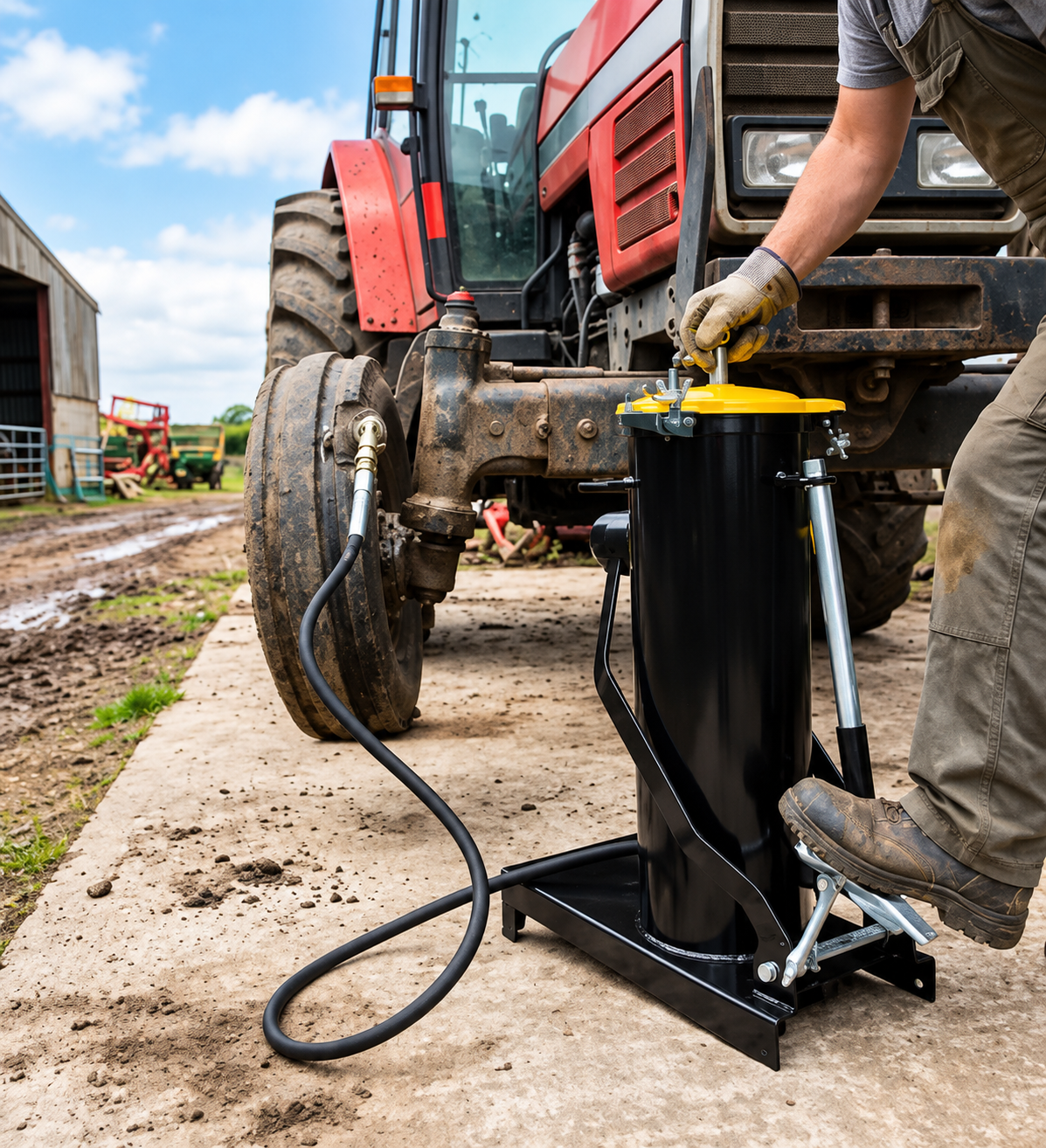 Premium Quality DL2600 6L 25MPa Foot Levered Bucket Grease Pump for High Pressure Machinery Lubrication 3