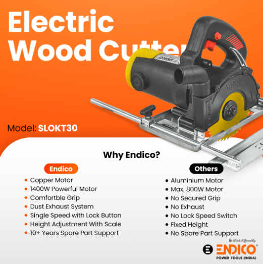 Endico 1400W 12500rpm Fiber Wood Cutter (SLOKT30) 3