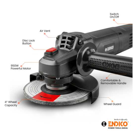 Endico 950W 4 inch 11000 rpm Angle Grinder (AG4-95A) 5