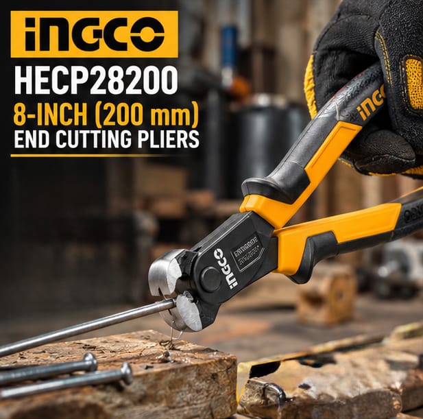 Ingco HECP28200 8 Inch (200 mm) End Cutting Pliers Cr-V Steel Cutting and Gripping Tool 2
