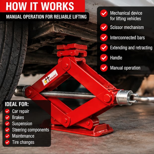 Hukums 2 Ton 12 Patti Scissor Jack With Rod 4