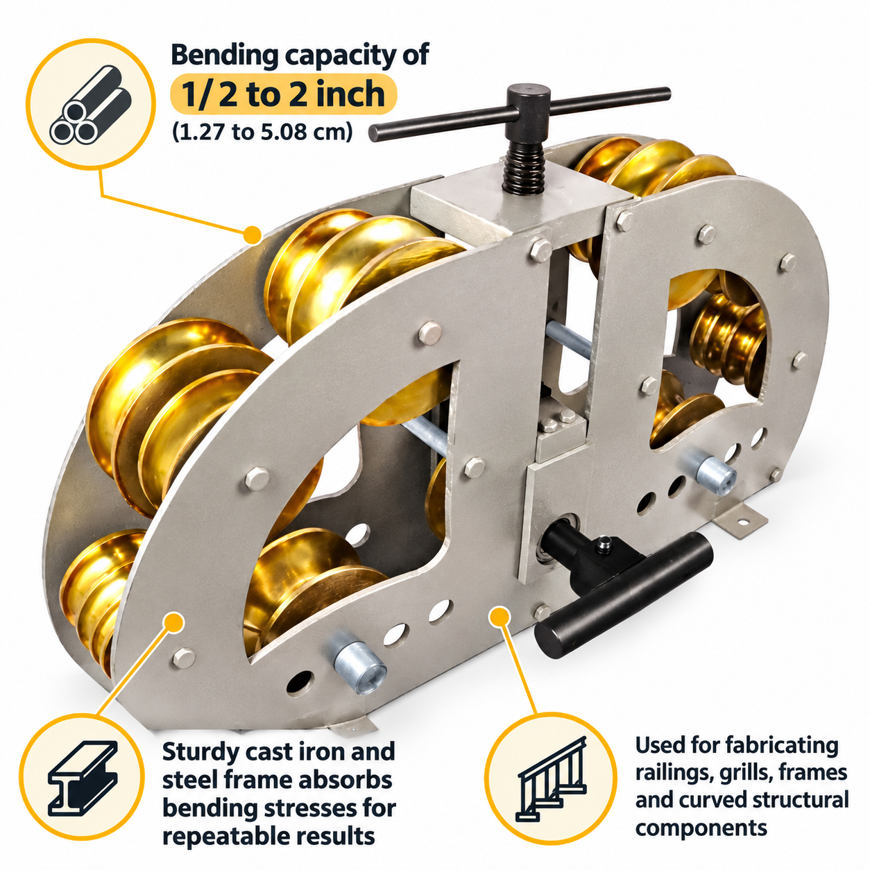 Lion Radius Pipe Bending Machine Round 1/2 to 2 Inch (1.27 to 5.08 cm) for Industrial Use 2